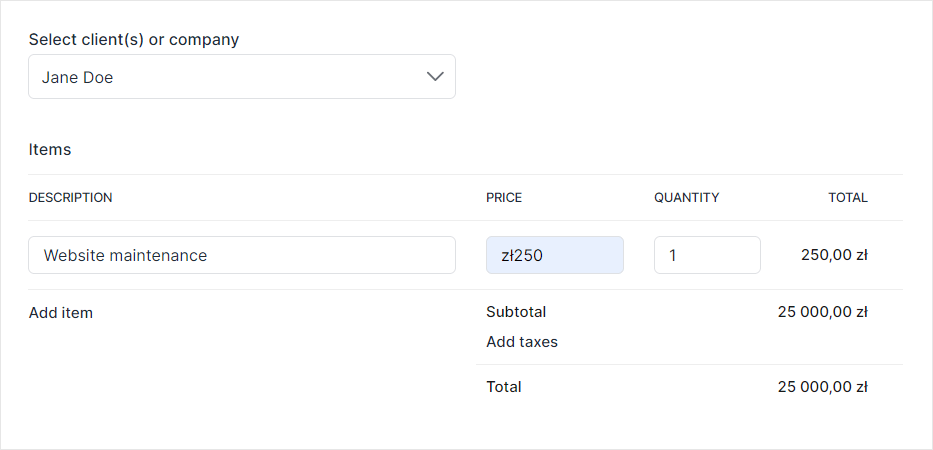 Screenshot of Copilot's billing system.