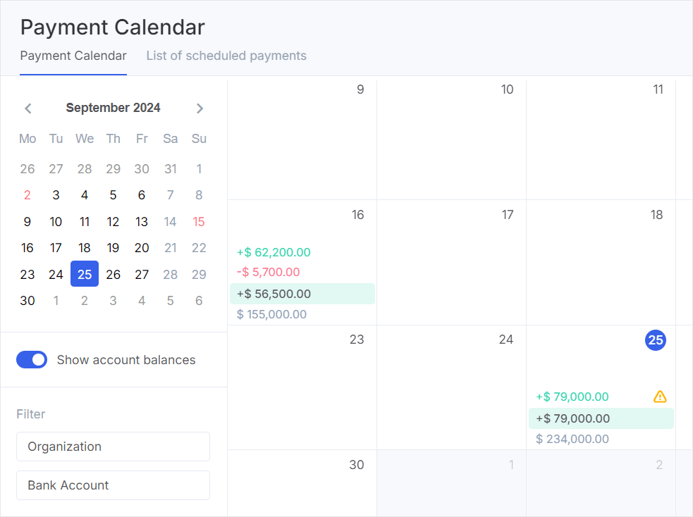 Plutio vs Flowlu: screenshot of Flowlu's calendar.