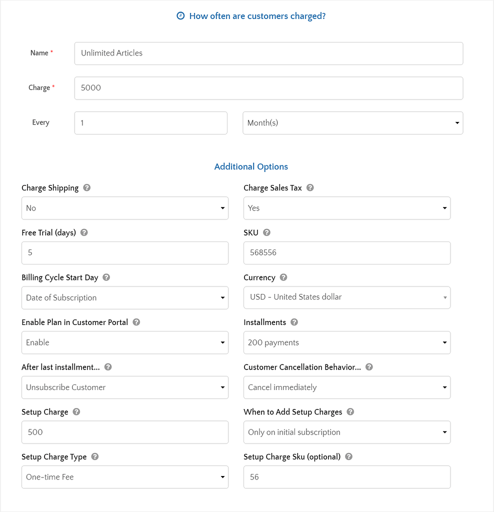 Creating a subscription plan in PayWhirl