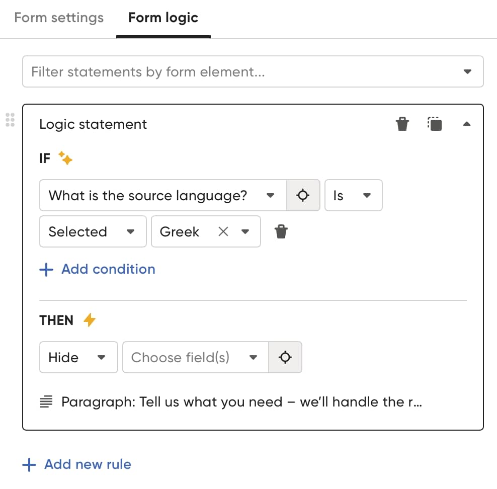 Form logic settings in Zendo