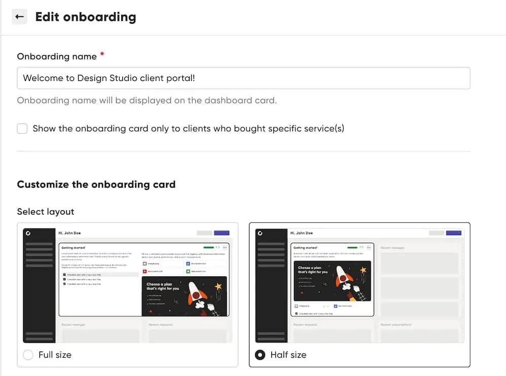 client onboarding in it self service portal