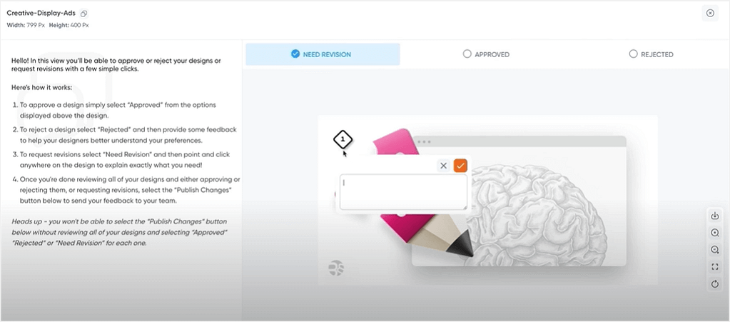 Kimp360's design feedback tool