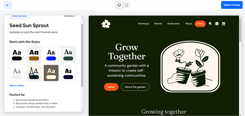 Example of Square's theme.