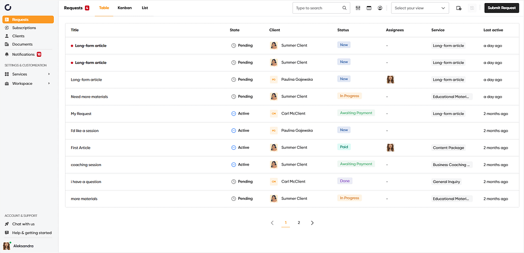 HoneyBook's client portal alternative — Zendo