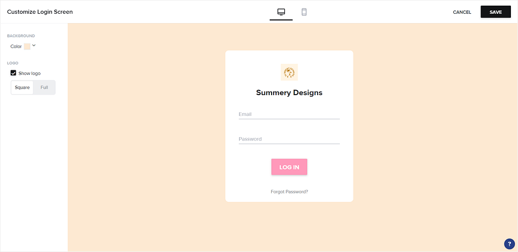 Customizing the login page in HoneyBook's client portal