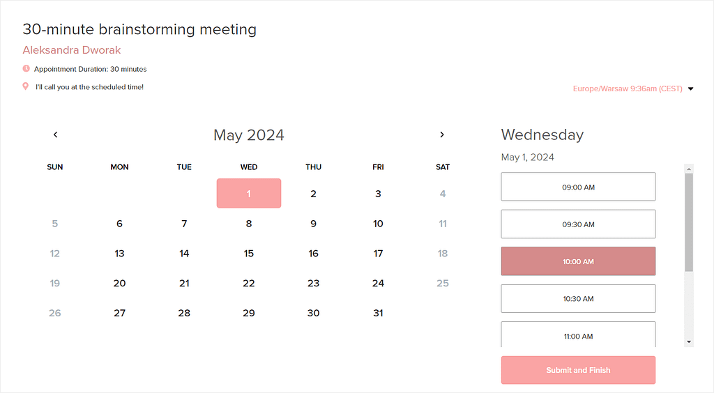 Paperbell alternatives: Dubsado and its scheduling page
