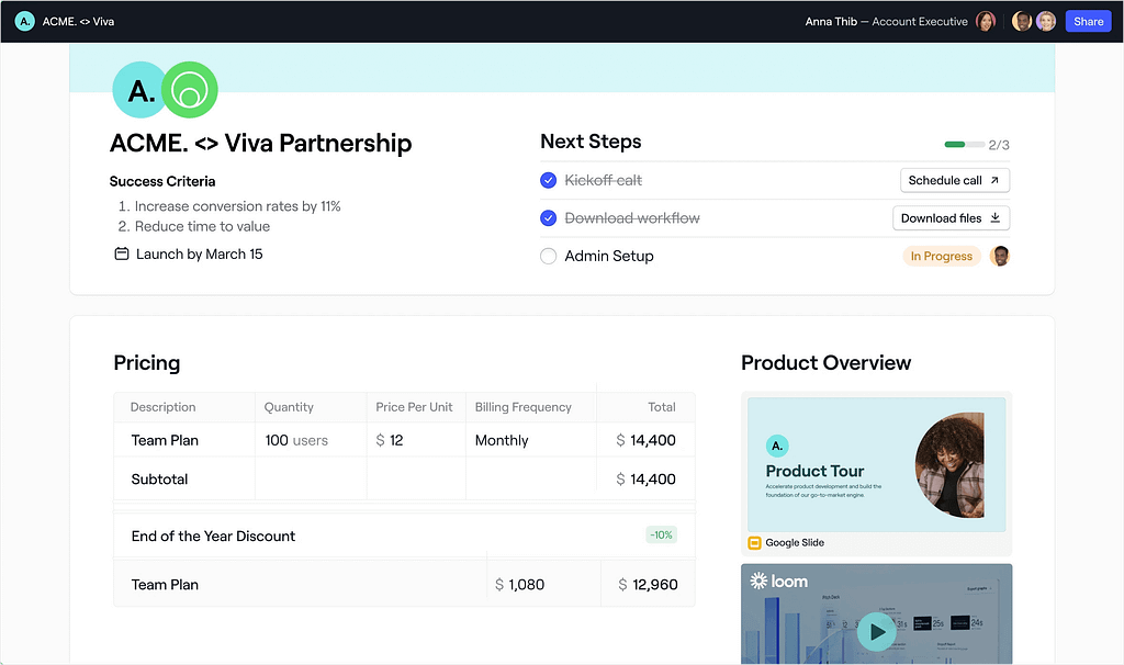 best client portal software: Dock for sales & onboarding