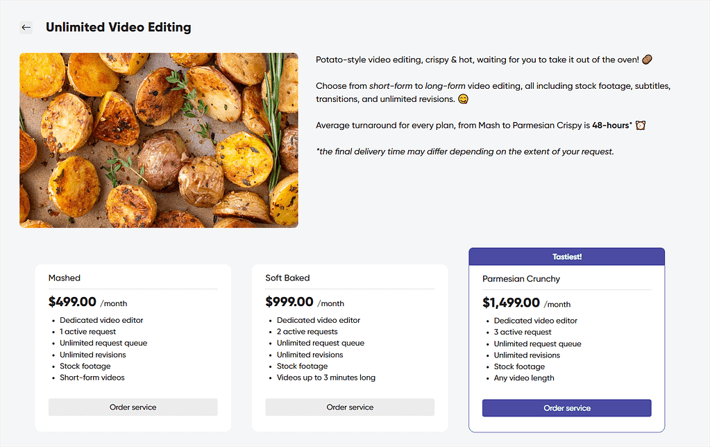 Example checkout page for a subscription-based service in Zendo