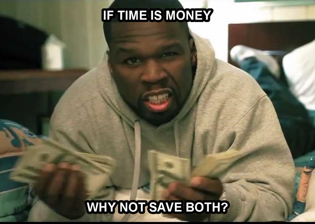 time savings as a benefit of client self service portal - meme