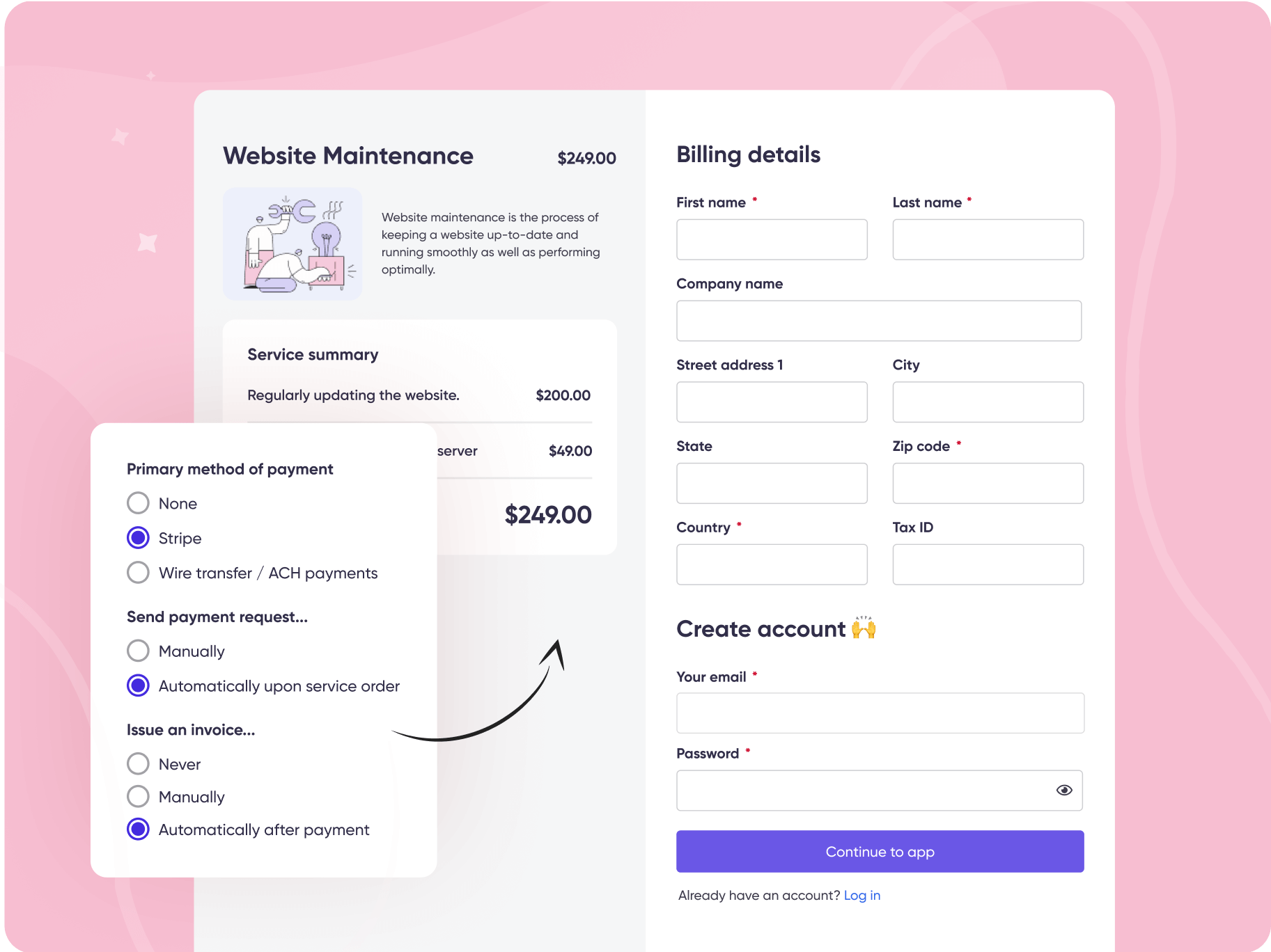 Screenshot of Stripe's payment request in Zendo.