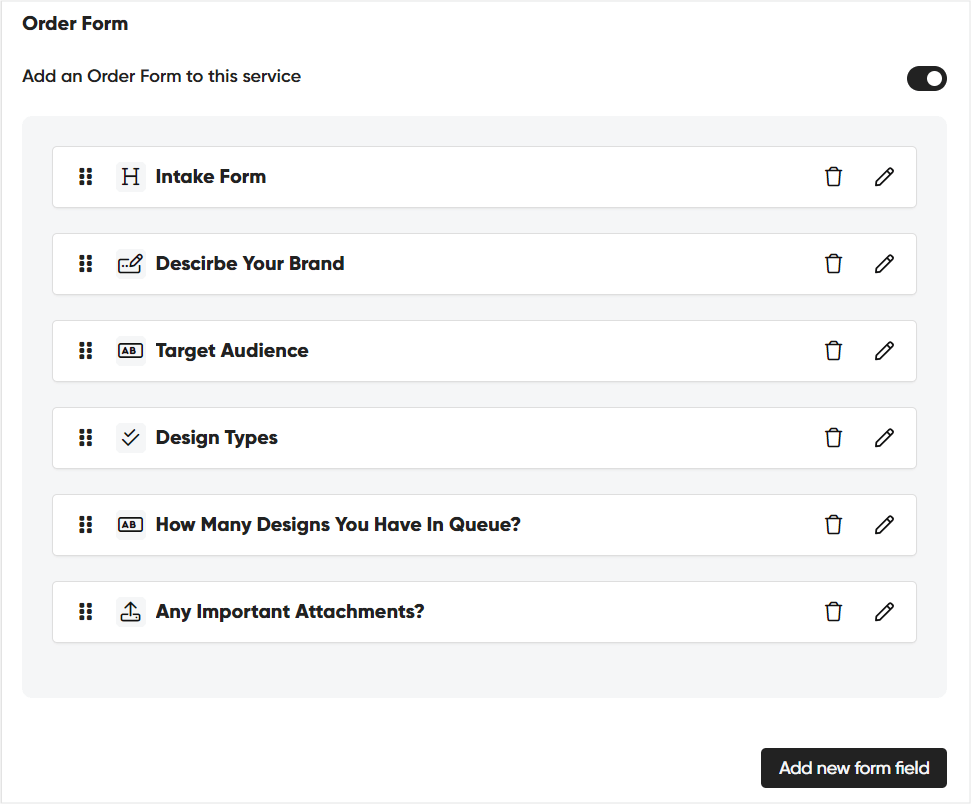 Example intake form built in Zendo