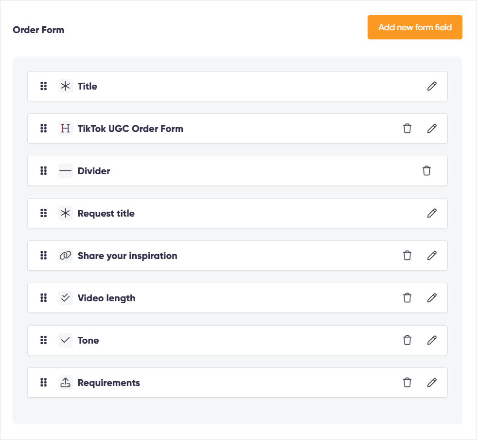 Creating an order form in Zendo