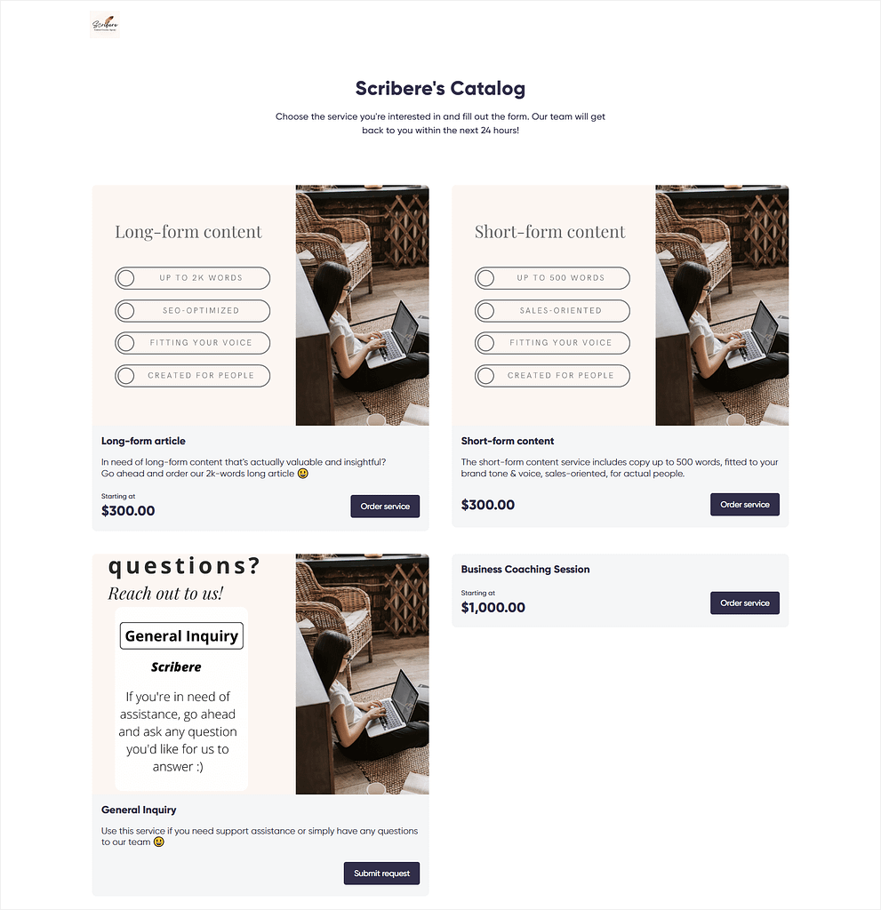 Zendo's Service Catalog